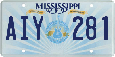 MS license plate AIY281