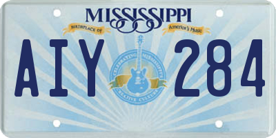 MS license plate AIY284