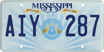 MS license plate AIY287