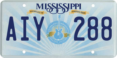 MS license plate AIY288