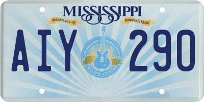 MS license plate AIY290
