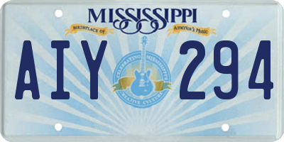 MS license plate AIY294