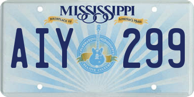 MS license plate AIY299
