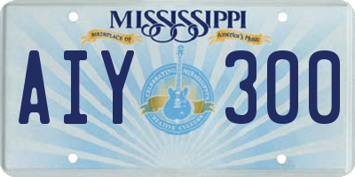 MS license plate AIY300
