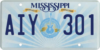 MS license plate AIY301