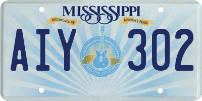 MS license plate AIY302