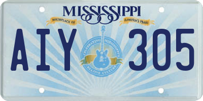 MS license plate AIY305