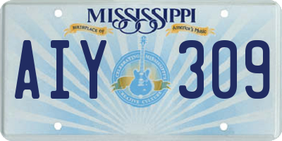 MS license plate AIY309