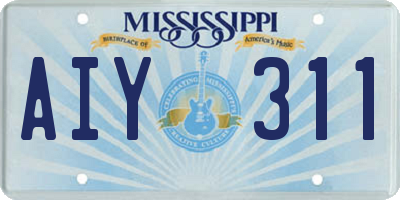 MS license plate AIY311
