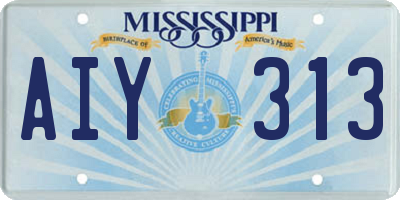 MS license plate AIY313