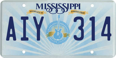 MS license plate AIY314
