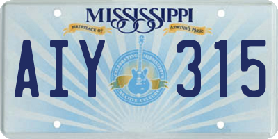 MS license plate AIY315