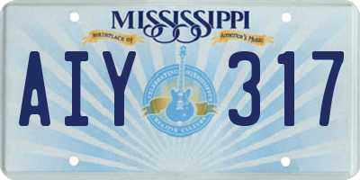 MS license plate AIY317