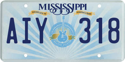 MS license plate AIY318