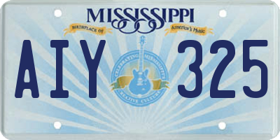 MS license plate AIY325
