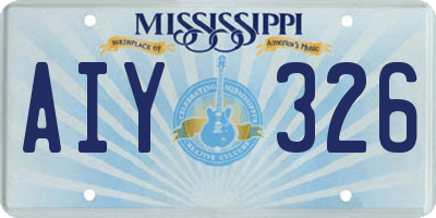 MS license plate AIY326