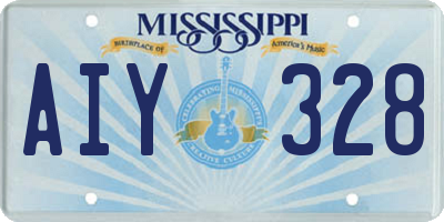 MS license plate AIY328