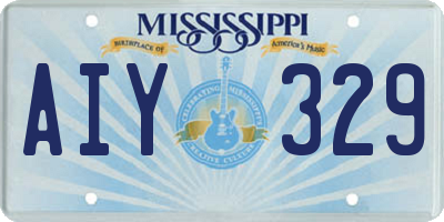 MS license plate AIY329