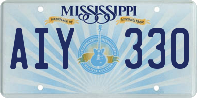 MS license plate AIY330