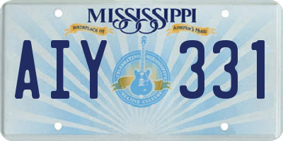 MS license plate AIY331