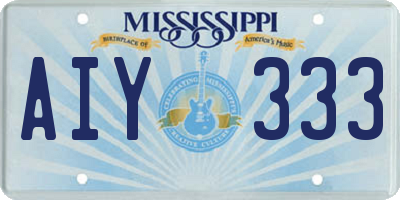 MS license plate AIY333