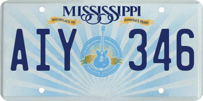 MS license plate AIY346