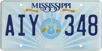 MS license plate AIY348