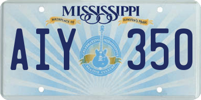 MS license plate AIY350