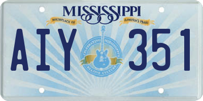 MS license plate AIY351