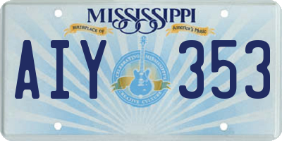 MS license plate AIY353
