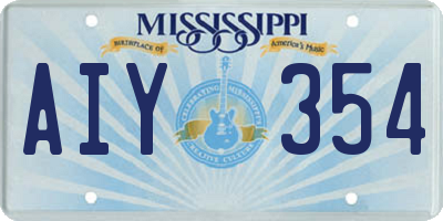 MS license plate AIY354