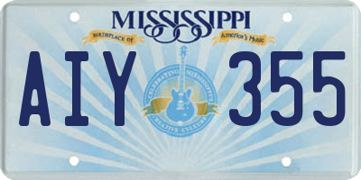 MS license plate AIY355