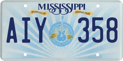 MS license plate AIY358