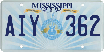MS license plate AIY362