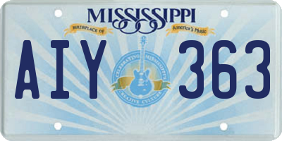 MS license plate AIY363