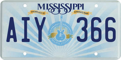 MS license plate AIY366