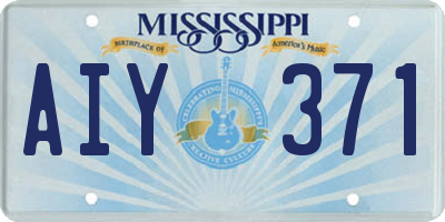 MS license plate AIY371