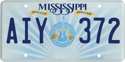 MS license plate AIY372