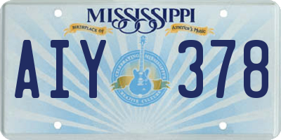 MS license plate AIY378