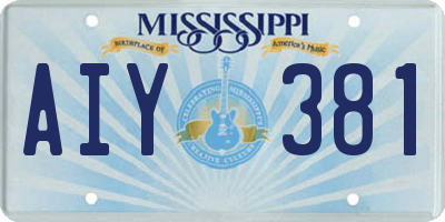 MS license plate AIY381