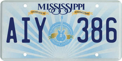 MS license plate AIY386