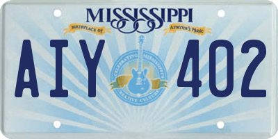 MS license plate AIY402
