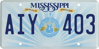 MS license plate AIY403