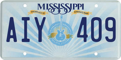 MS license plate AIY409