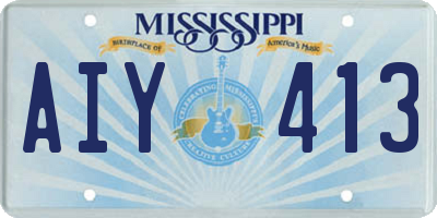 MS license plate AIY413