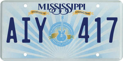 MS license plate AIY417