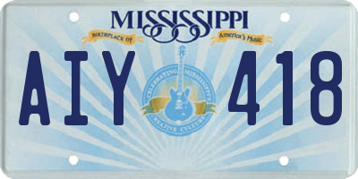 MS license plate AIY418