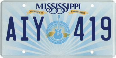 MS license plate AIY419