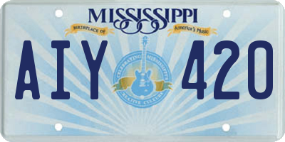 MS license plate AIY420