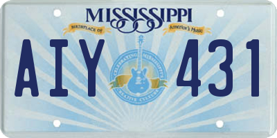 MS license plate AIY431